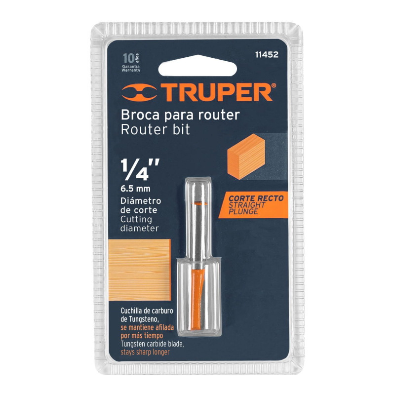 Empaque de Fresa Recta De 2 Filos 1/4"