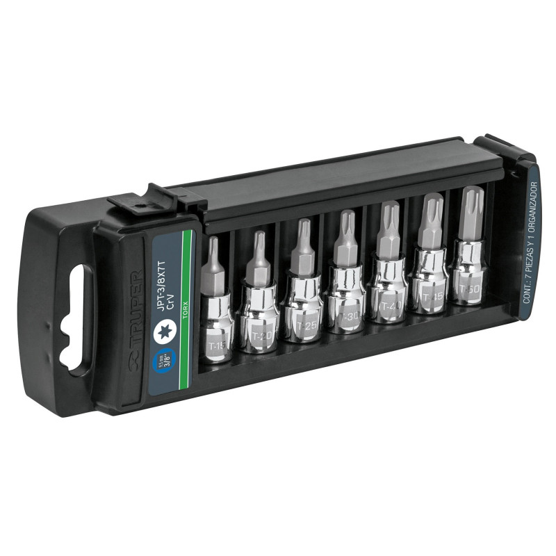 Juego De 7 Copas Punta Torx 3/8 Truper
