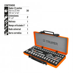 Juego De 36 Piezas Mixtas 3/8" Truper